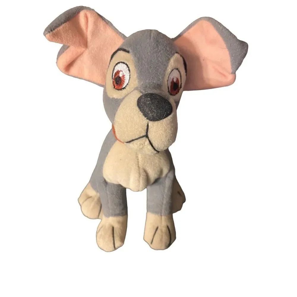 Walt Disney World Lady And The TRAMP 7”  Gray Dog Plush Beanie Toy